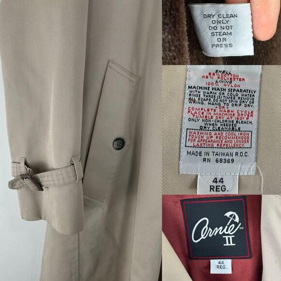 Vintage Annie Double Breasted Tan Trench Coat with Detachable Lining - Picture 8 of 8